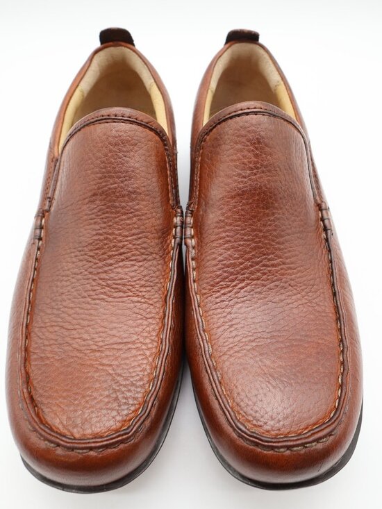 Hush Puppies GT Loafers Mens 9W Red Brown Leather Slip On Bounce H12466
